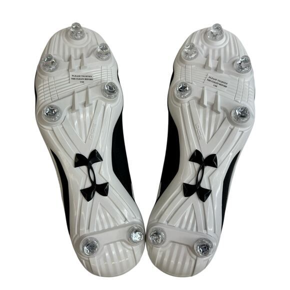 Under Armour Mens Football Cleats Black White Sz 10 main image 5